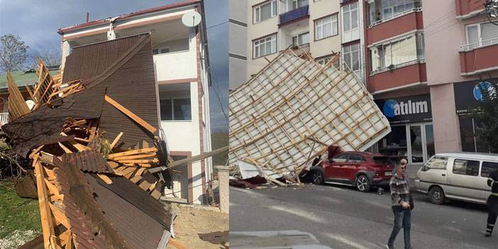 Ordu'da fırtına; ağaçlar devrildi, çatılar uçtu