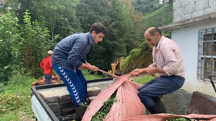 Rize'de sağanağın ardından hasar tespit çalışmaları yürütülüyor 17