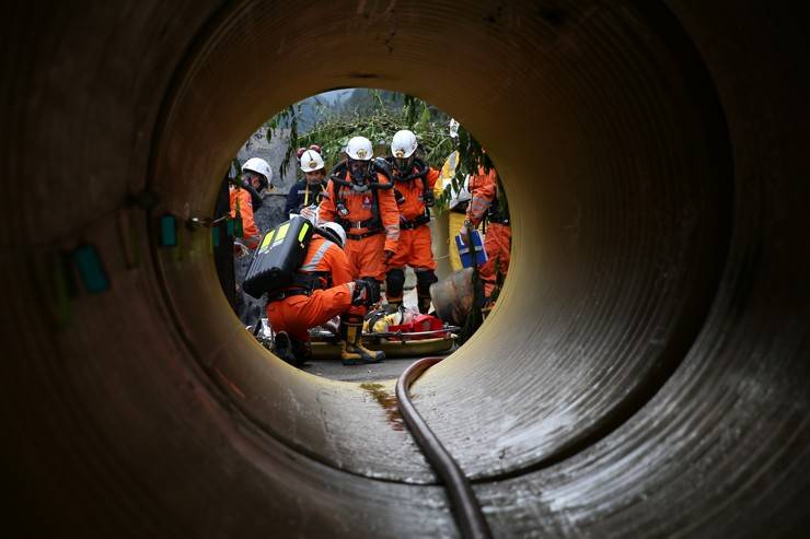 Rize'de maden sahasında yangın söndürme ve arama kurtarma tatbikatı gerçekleştirildi 2