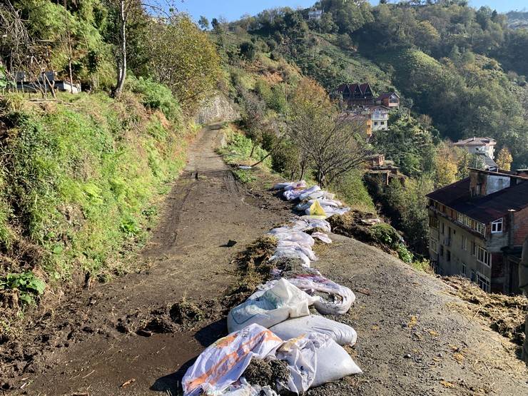 Rize'de heyelanın vurduğu evlere 60 ton toprak girmiş 12