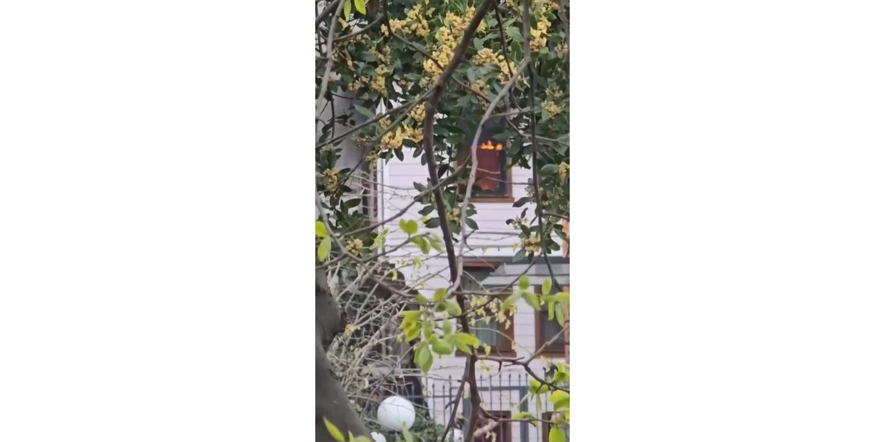 İstanbul - Sarıyer’de rüzgarın devirdiği mum yangına sebep oldu