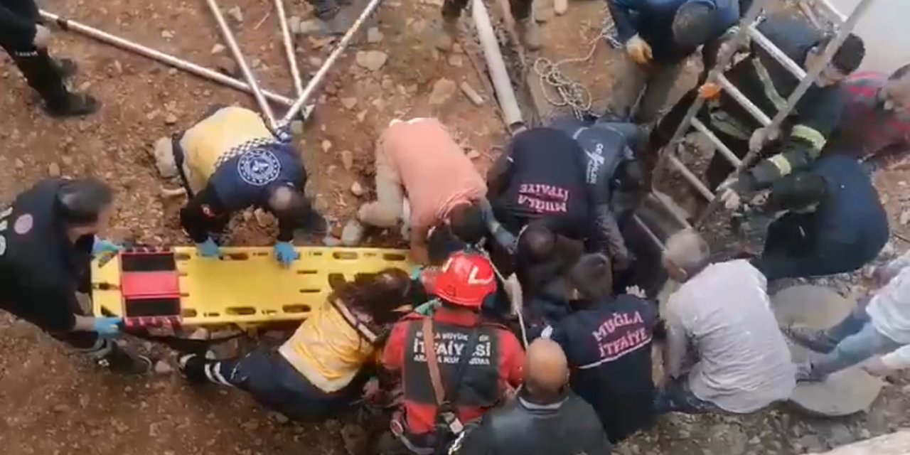 Bodrum’da 4 metrelik kuyuya düşen işçiyi itfaiye kurtardı