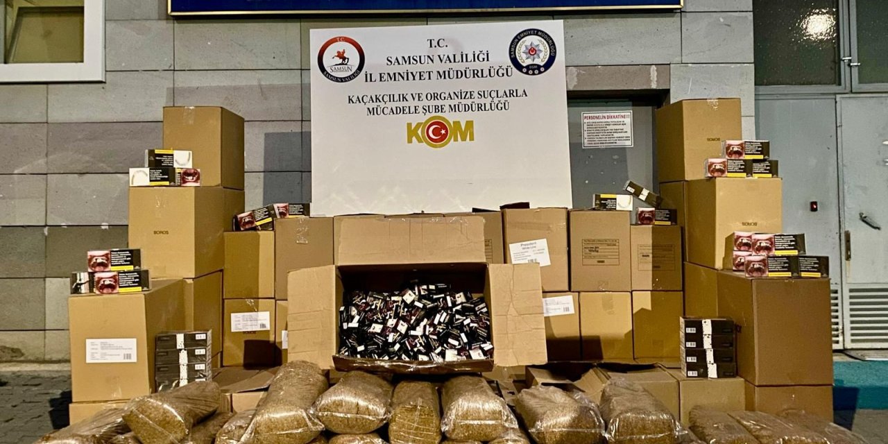 Samsun'da kaçak tütün operasyonu; 2 gözaltı