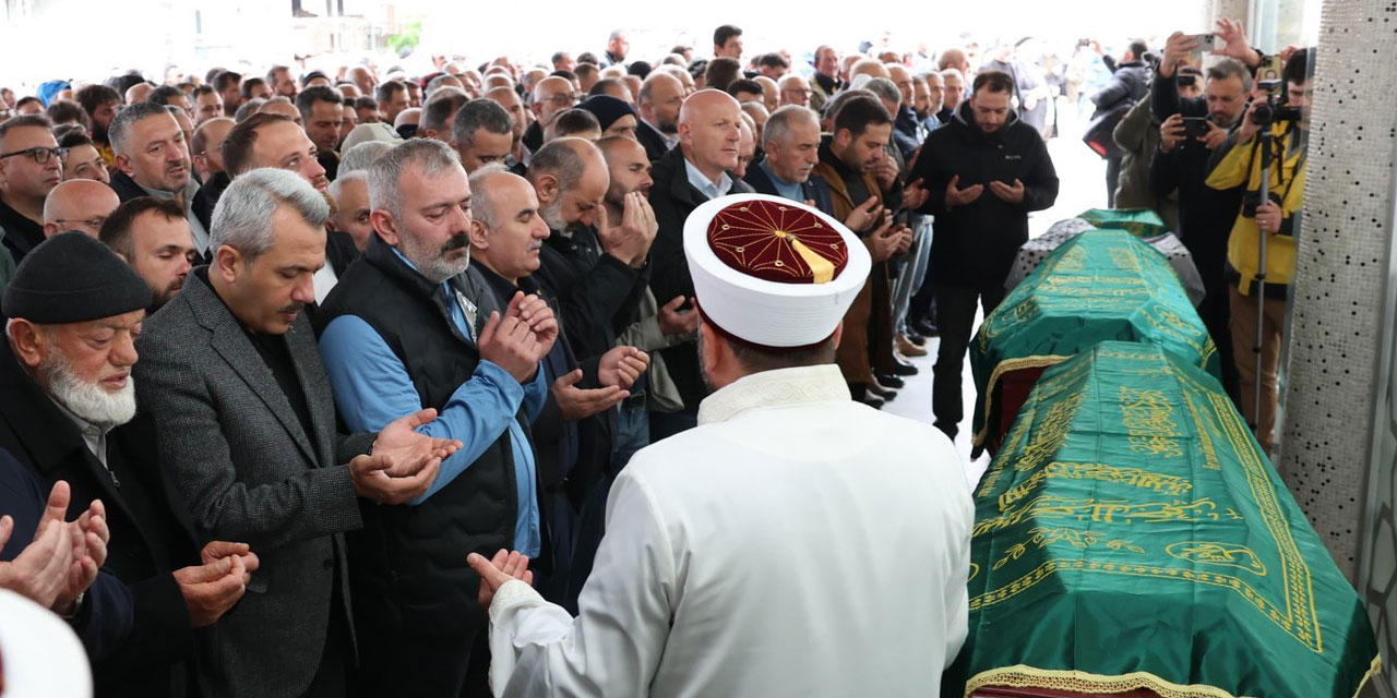 Fransa'da yangında ölen 3 kardeş Rize'de son yolculuklarına uğurlandı