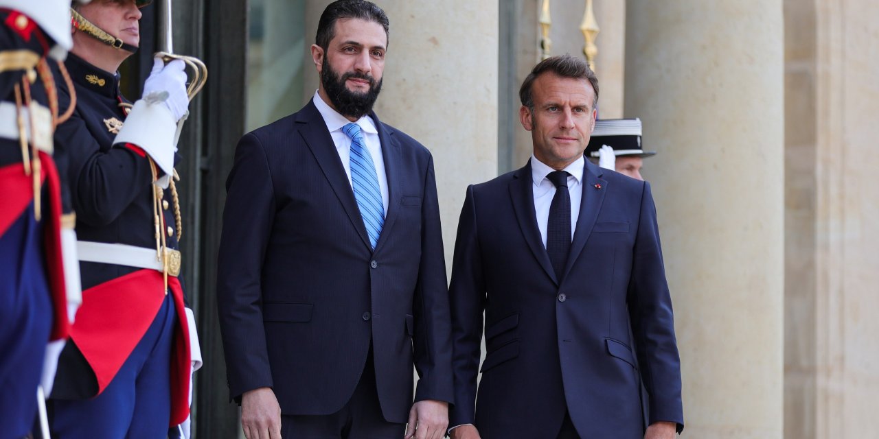 Fransa Cumhurbaşkanı Macron ve Suriye Cumhurbaşkanı Şara bir araya geldi