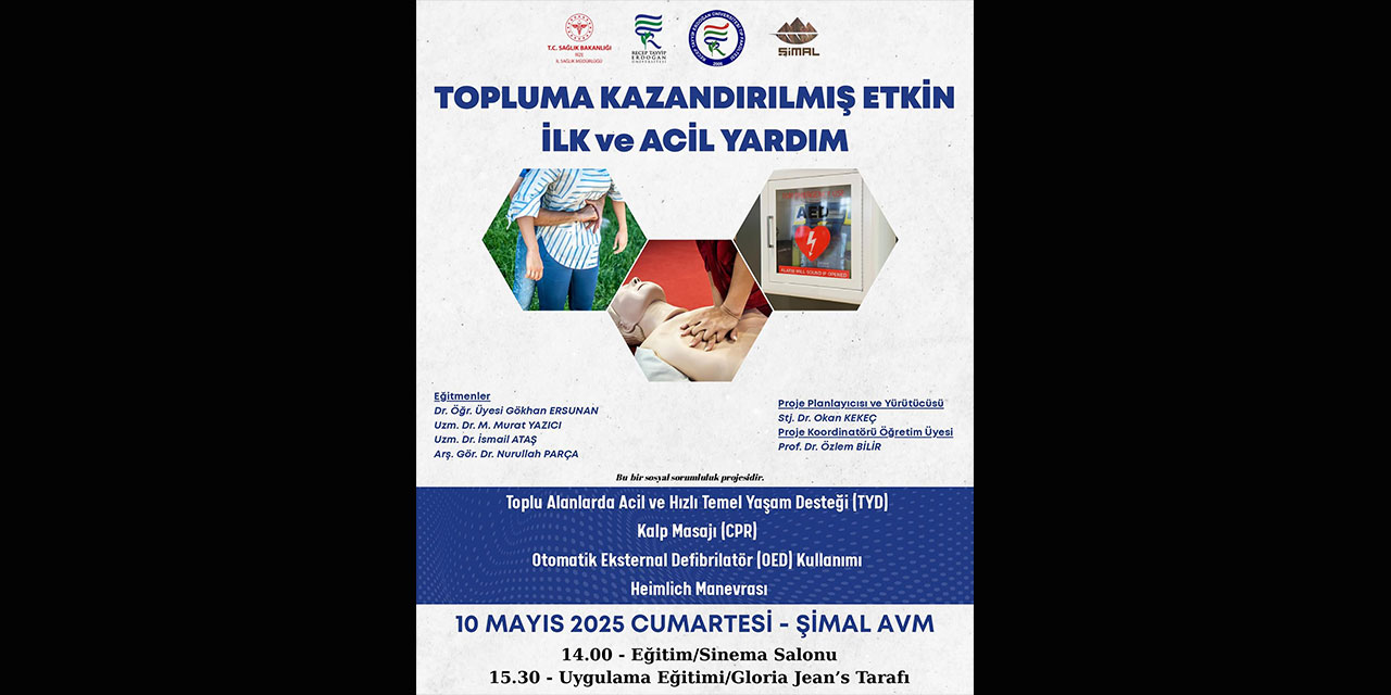 Rize'de “Topluma Kazandırılmış Etkin İlk ve Acil Yardım” eğitimi