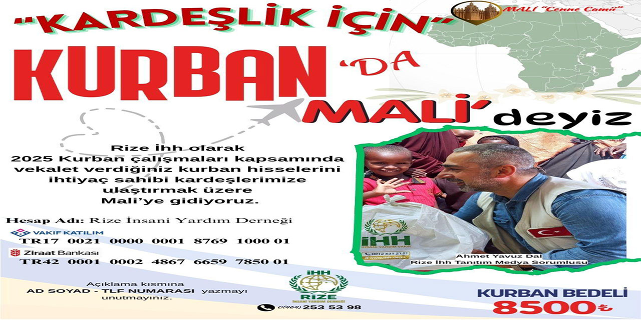 Rize İHH'dan "Kurban Kardeşliğe Çağrı" Kampanyası Başladı