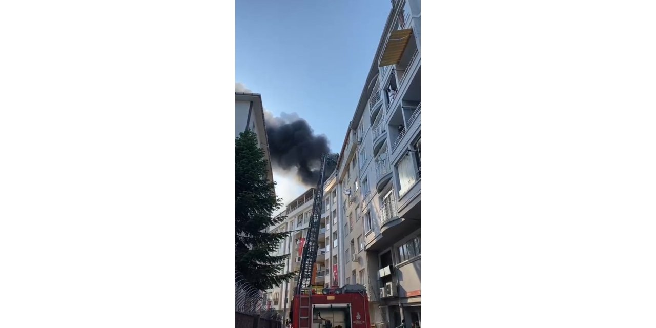 İstanbul- Eyüpsultan'da 7 katlı binada yangın -1