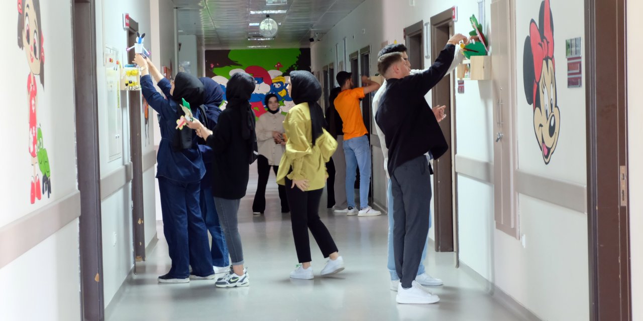 Bingöl’de Üniversite Öğrencileri, Hastane Duvarlarını Çocuklar İçin Boyadı