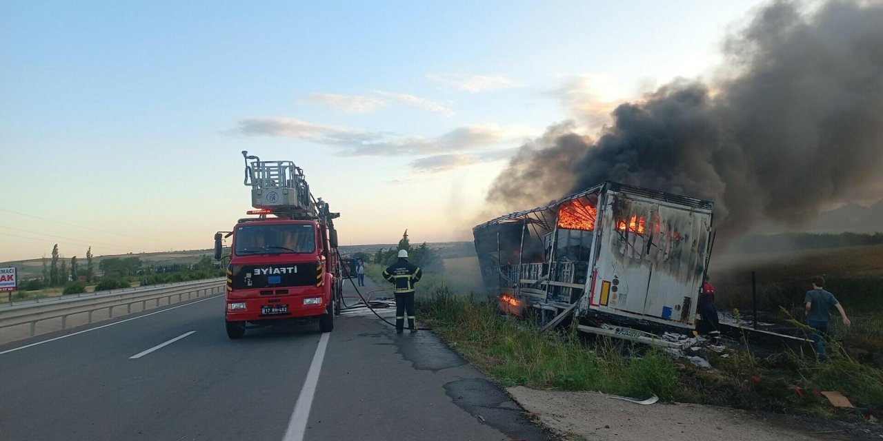 Yanan TIR'ın şoförü 3 promil alkollü çıktı