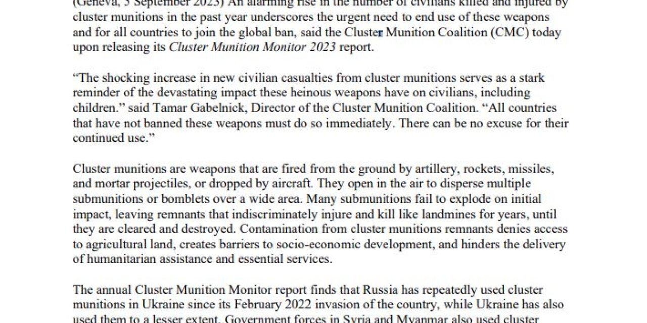 Rapor: Ukrayna’da Misket Bombaları, 890 Kişinin Ölmesine Ya Da Yaralanmasına Sebep Oldu