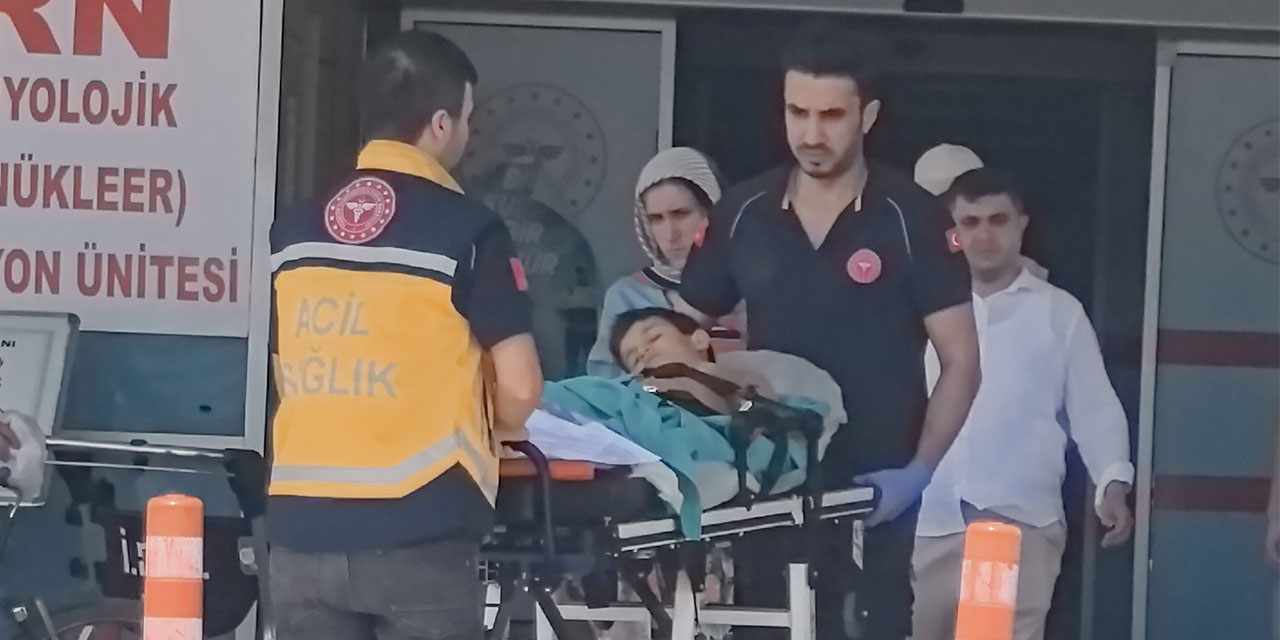 Kurban kesilen bahçede bıçağın üzerine düşen Çınar ağır yaralandı