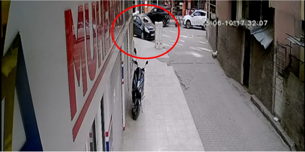 5'inci kattan park halindeki otomobilin üzerine düşen Elif, yaralandı; o anlar kamerada