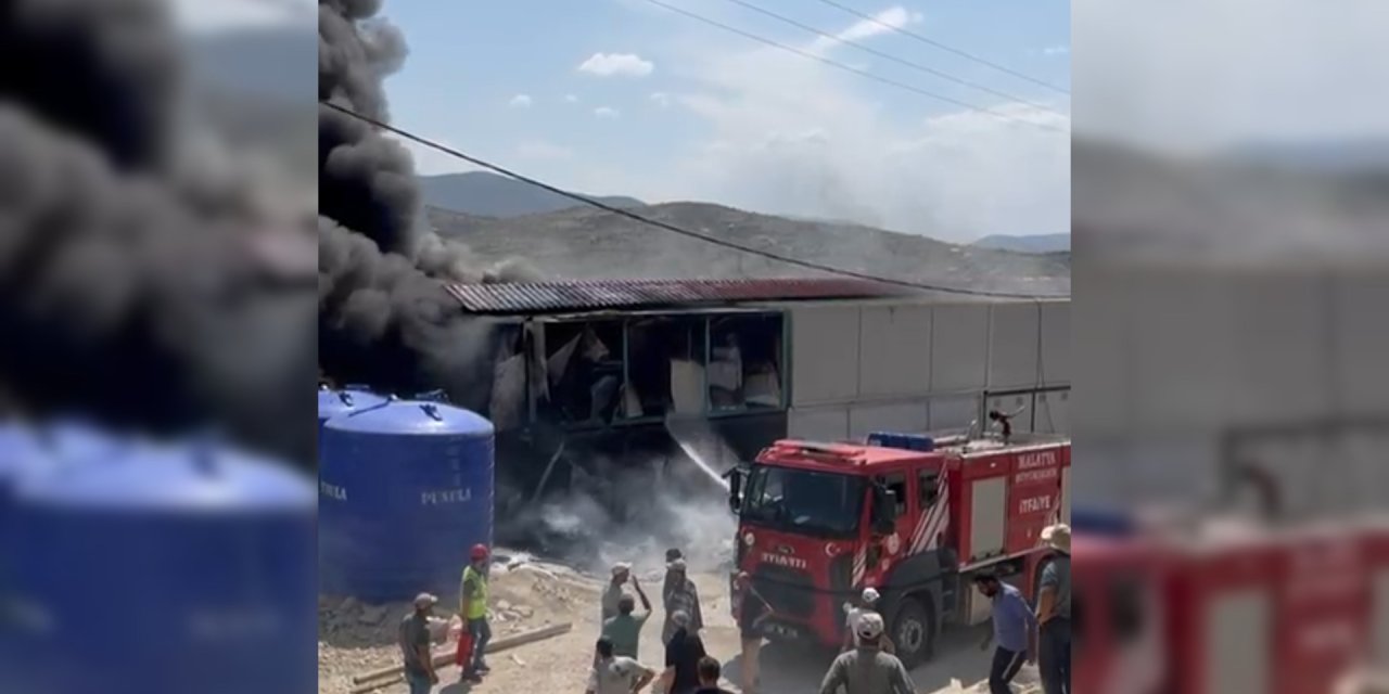 İşçilerin kaldığı 8 konteyner, yangında zarar gördü