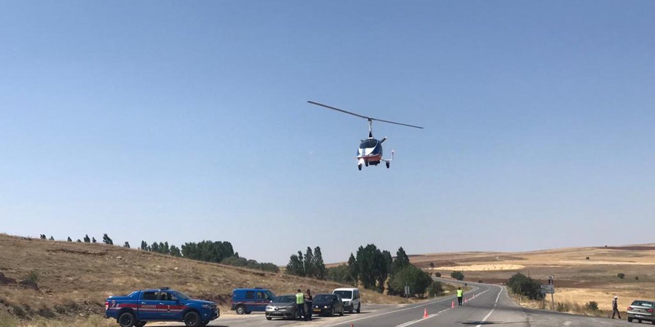 Nevşehir'de Hava Aracı 'Cayrokopter' İle Trafik Denetimi