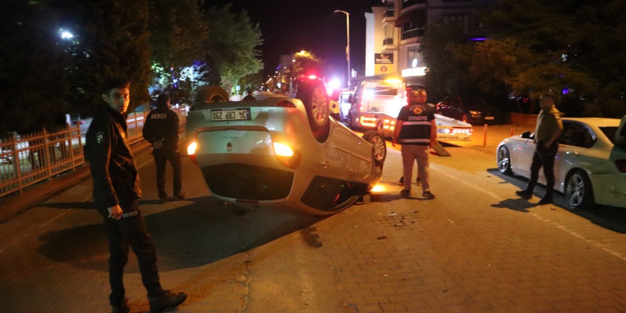 Kastamonu’da, kontrolden çıkan otomobil takla attı