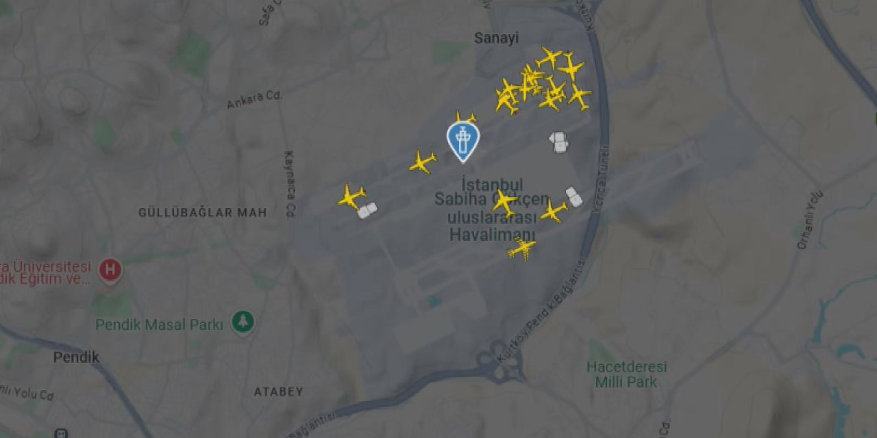 Sabiha Gökçen Havalimanı'na iniş yapan uçağa lazer ışığı tutuldu