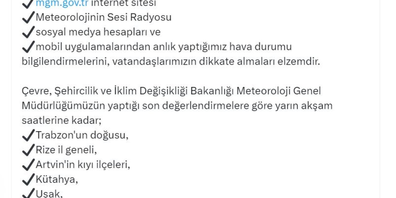 Bakan Özhaseki'den 'Sağanak' Uyarısı