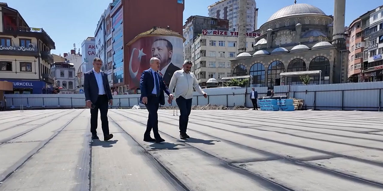 Rize Meydanı'nda Yalıtım ve İyileştirme Çalışmaları Sürüyor