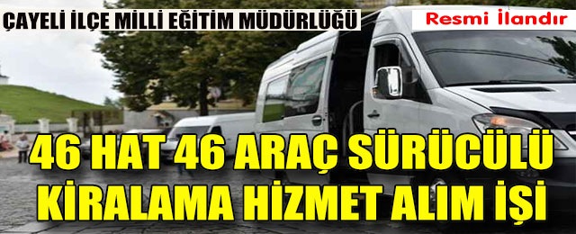 46 Hat 46 Araç Sürücülü Kiralama Hizmet Alım İşi