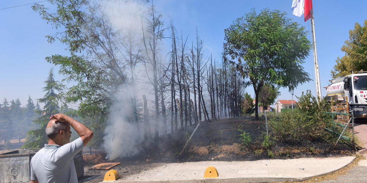 Edirne'de ot yangını; semt sahasına sıçramadan söndürüldü