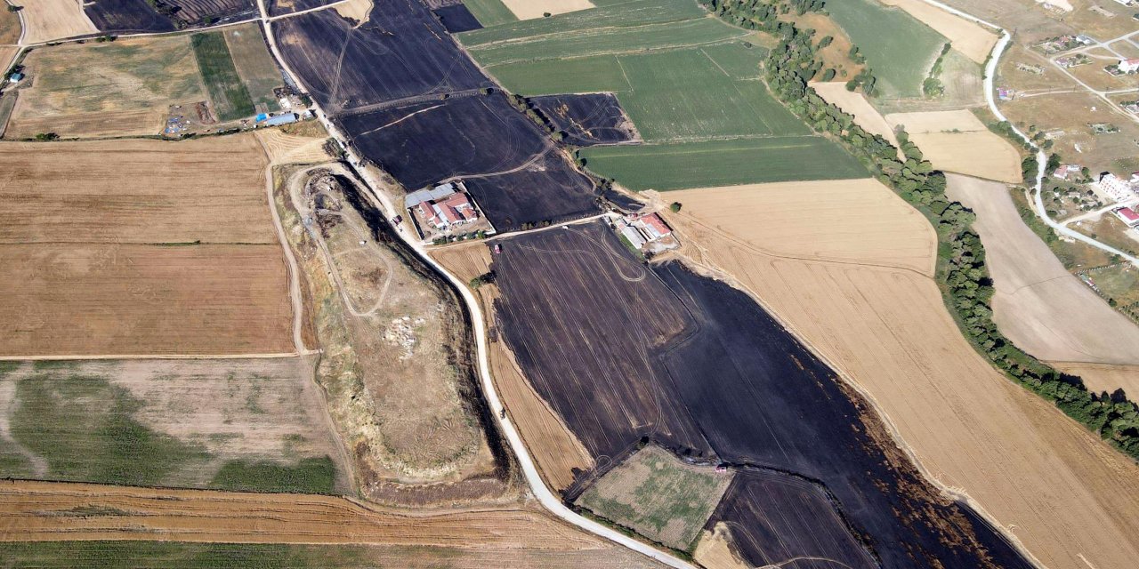 Tekirdağ'da yangında 400 dönüm buğday ekili tarla zarar gördü