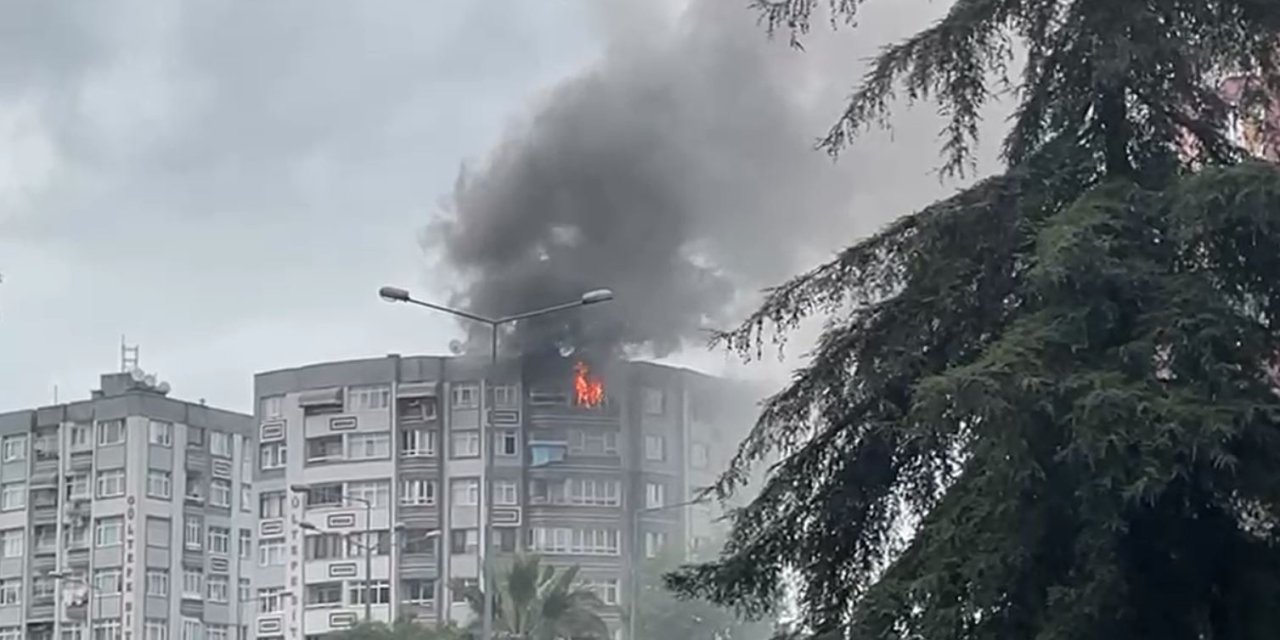 Samsun'da daire yangını