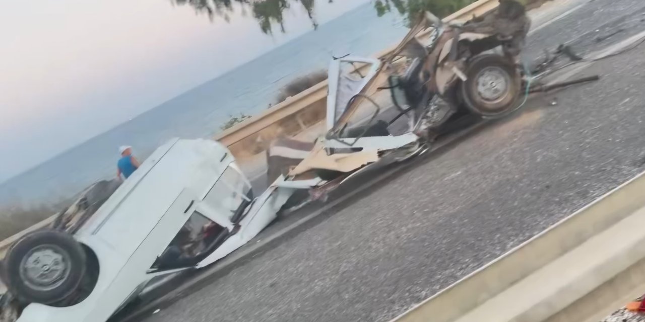 Bariyere çarpan otomobil ikiye bölündü: 1 ölü, 1 yaralı