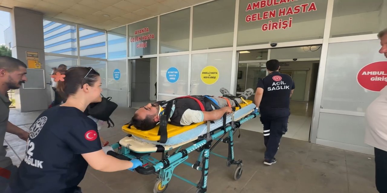 Hastane inşaatında üzerine demir parçası düşen işçi yaralandı