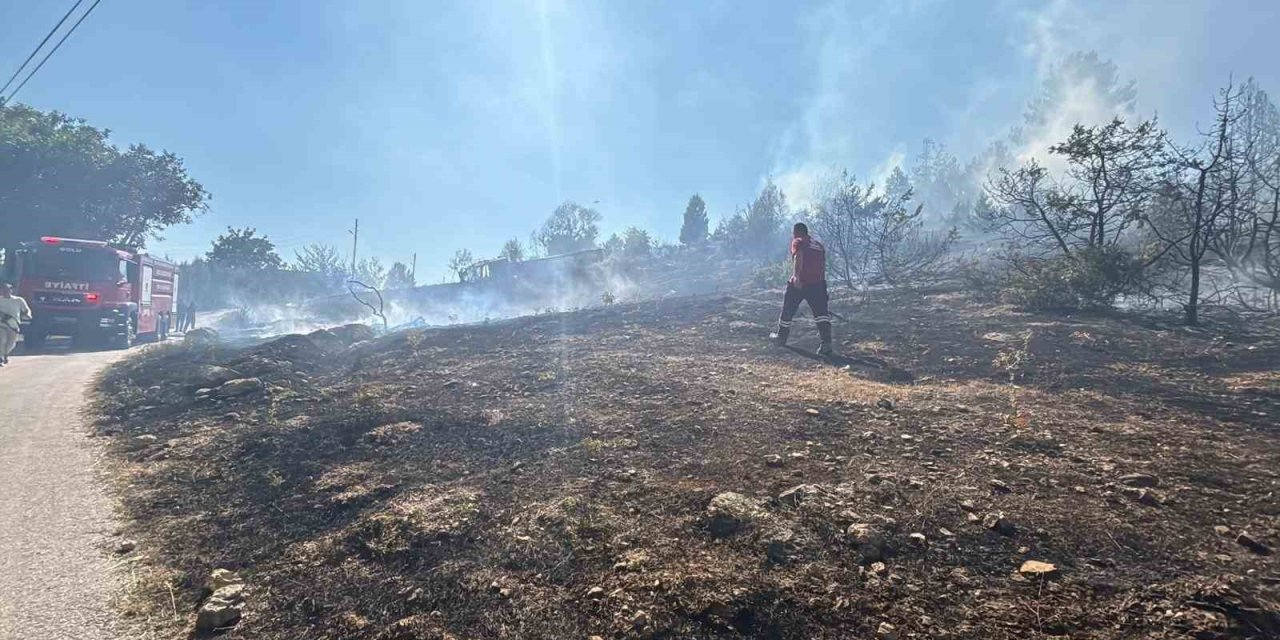 Bolu’da çalılık arazide çıkan yangın evlere sıçramadan söndürüldü