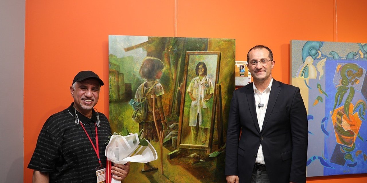 12. Uluslararası Akçaabat Resim Çalıştayı’ndaki eserler sergilendi