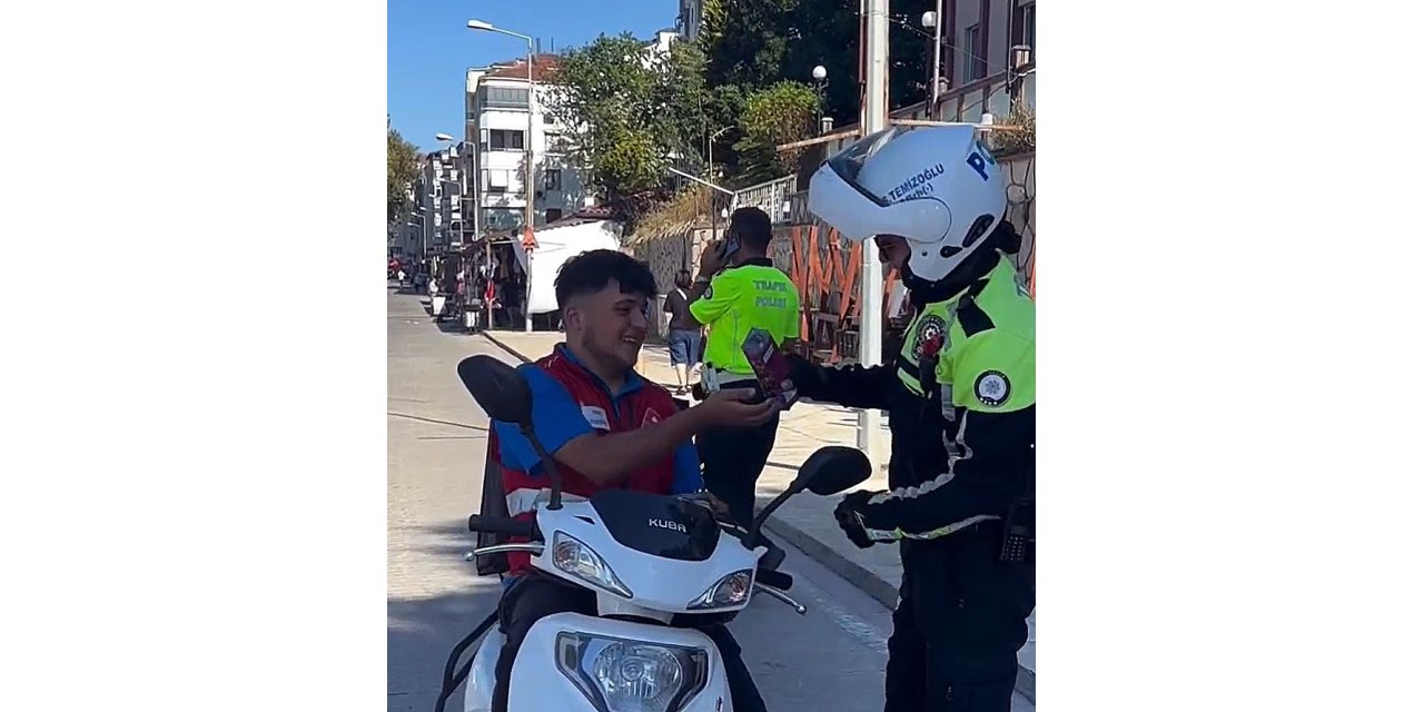 Düzce’de kask takana çerez, takmayana ceza