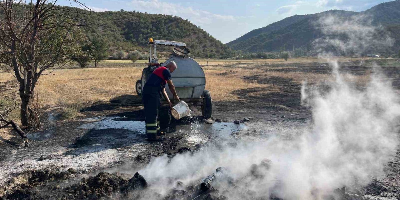 Çorum’da tarlada çıkan yangın söndürüldü