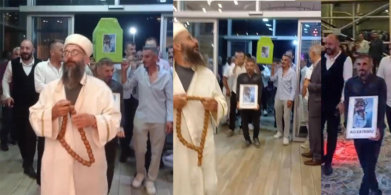 Rize'de düğün salonuna tabutla girdiler