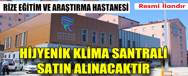 Hijyenik Klima Santrali Satın Alınacaktır