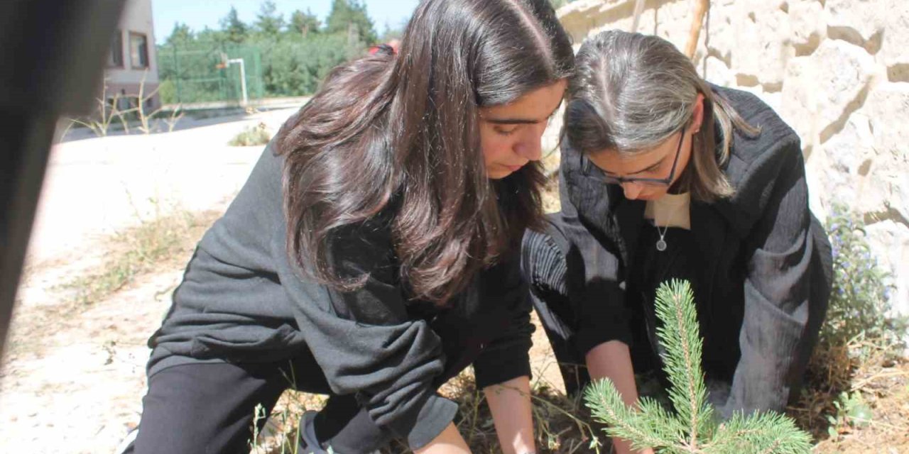 Bayburt’ta öğrenciler fidanları toprakla buluşturup ‘Yeşil Vatan’ için geleceğe nefes oldular