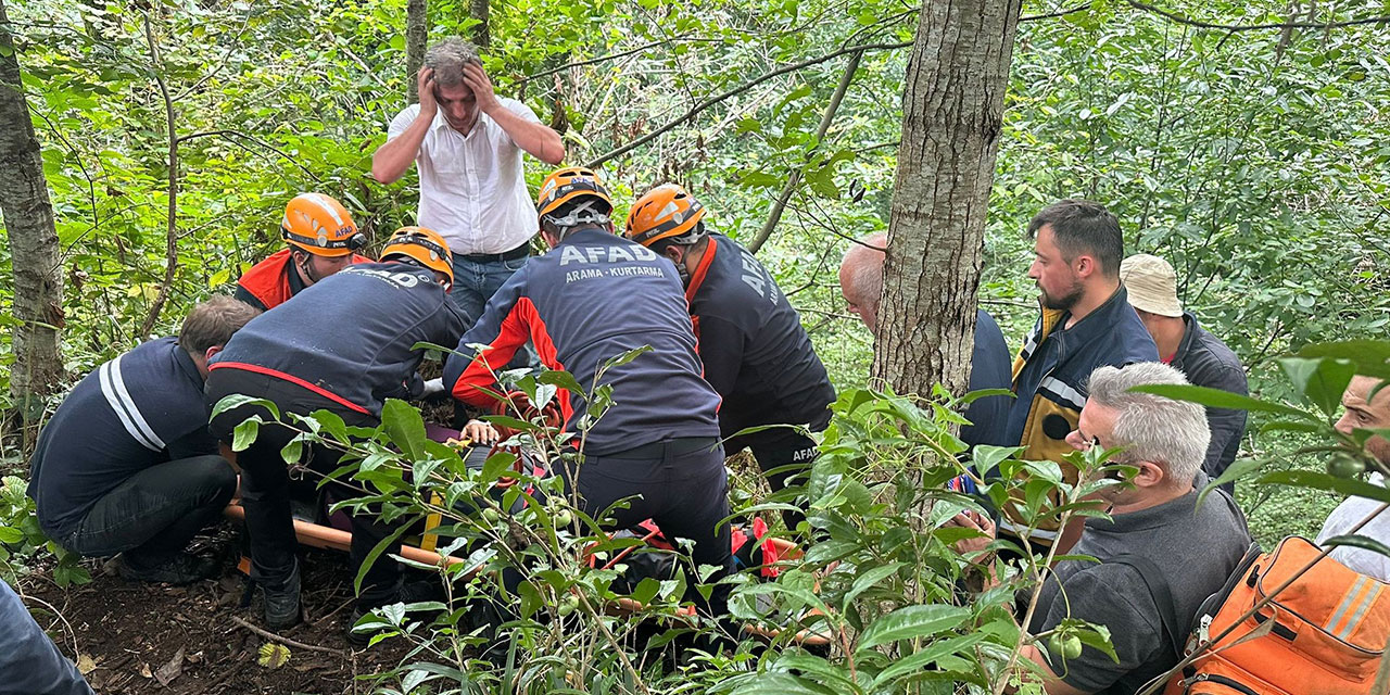 Rize'de Çaylık Arazide Düşen Vatandaş Kurtarıldı