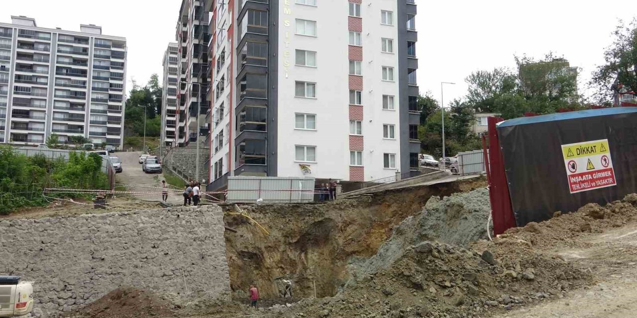 Giresun Belediyesi tarafından imara açılan yeşil alan site sakinlerini tehlikeye soktu