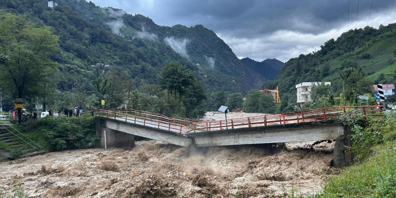 Rize’nin bir çok noktasına son 24 saatte 75 kg ve üstü yağış düştü