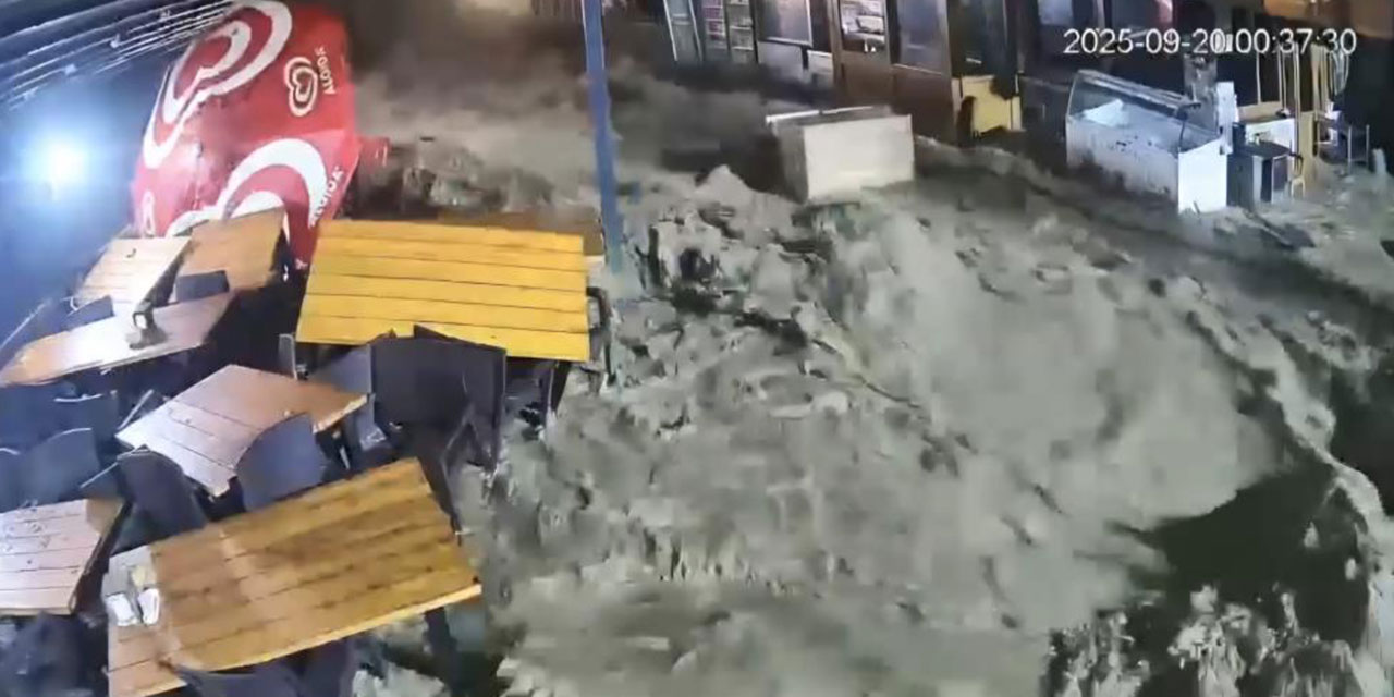 Rize'de sel böyle geldi