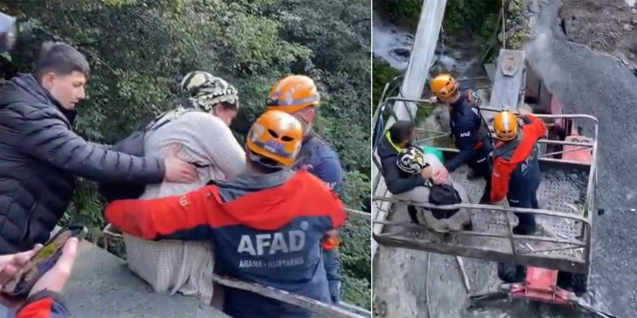 Rize'de heyelan nedeniyle mahsur kalan hastalar AFAD’ın operasyonuyla kurtarıldı