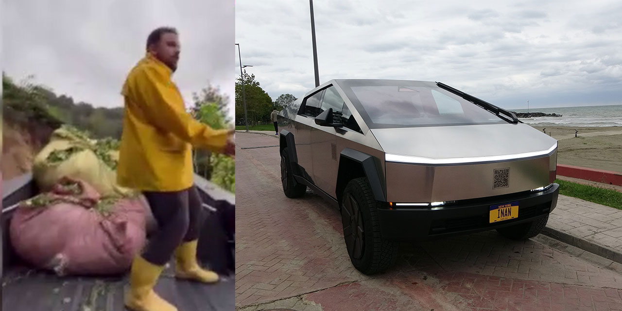 Cybertruck ile çay taşıdı, Karadenizde dağ tepe demeden gezdi