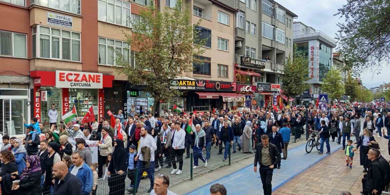 Çaycuma’da "Filistin’e Özgürlük" yürüyüşü düzenlendi
