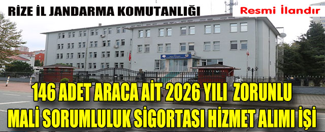 146 Araç İçin Zorunlu Mali Sorumluluk Sigortası Hizmet Alımı