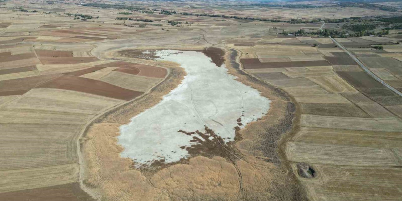 Kuşların dans ettiği Uylubağı göleti kuraklık nedeniyle çorak zemine dönüştü