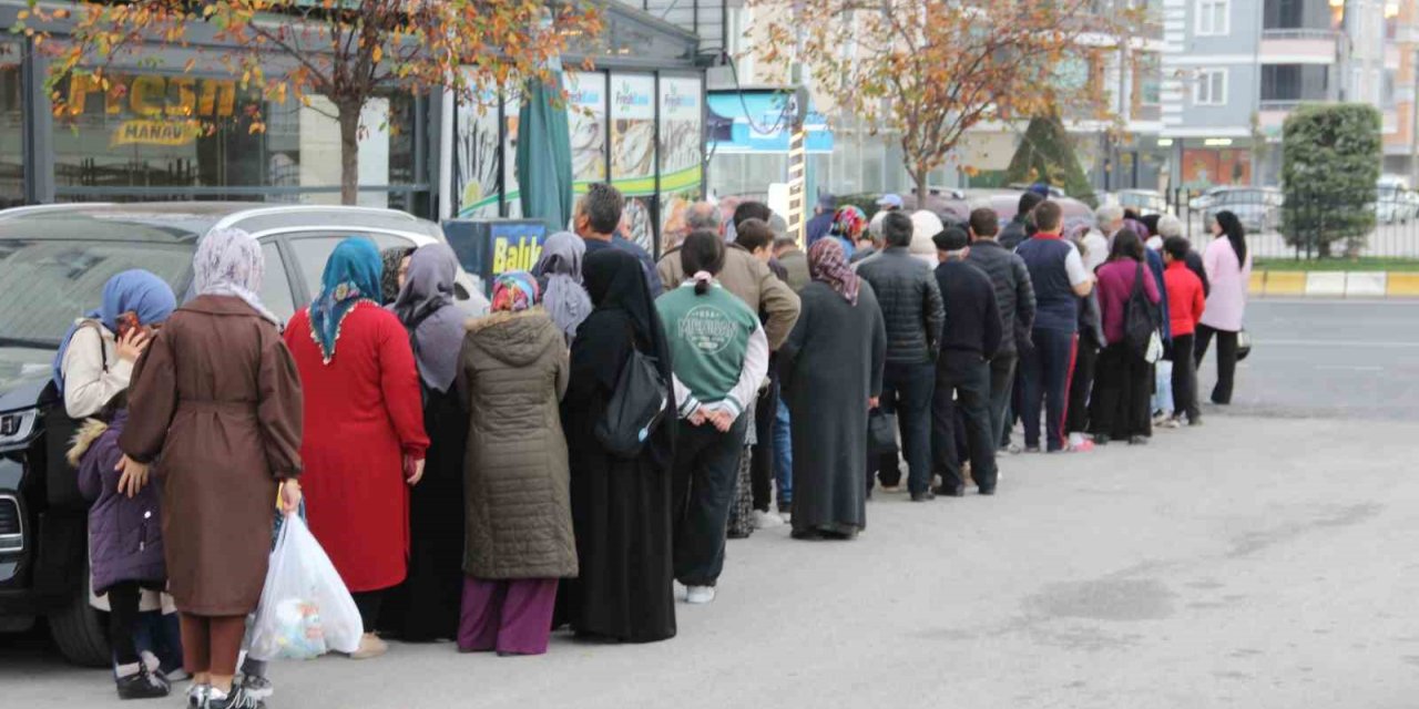 Çorum’da hamsinin kilosu 40 liraya düştü: Metrelerce uzunlukta kuyruk oluştu