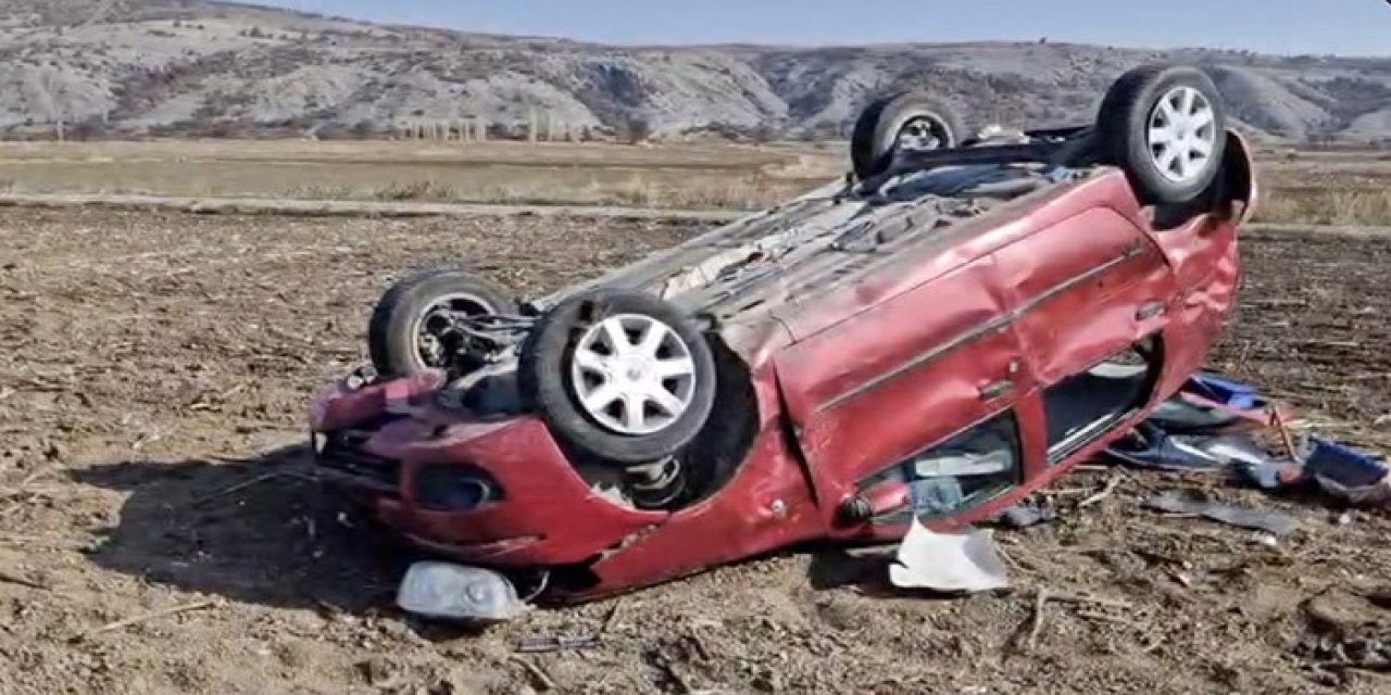 Çorum'da otomobil takla attı: 1 yaralı
