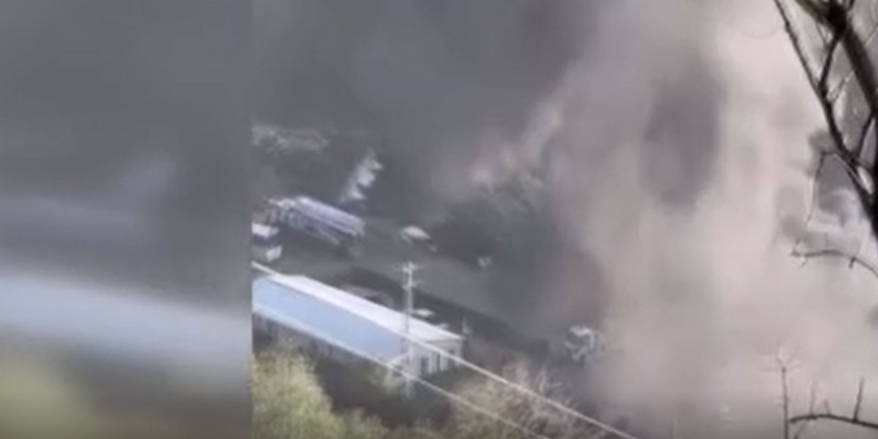 Rize’de şantiyede yangın çıktı