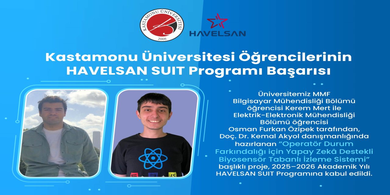 Kastamonu Üniversitesi öğrencilerinin projesi HAVELSAN SUIT'e kabul edildi