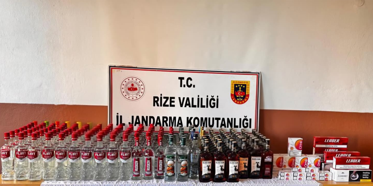 Pazar'da alkol ve sigara kaçakçısı 9 kişi yakalandı